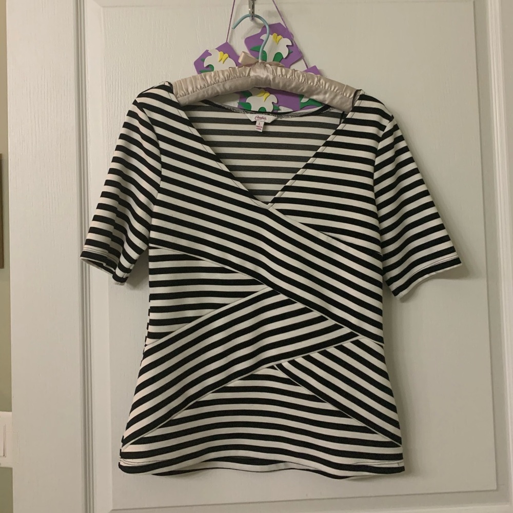 Candie’s Black and White Striped Top